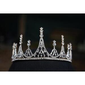 Tiered Gold Crystal Tiara Bridal Crown Birthday Wedding Gift Diadem prom